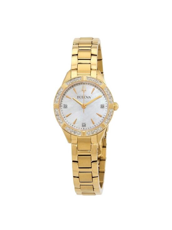 NWT Bulova Sutton Quartz Diamond White Mother of Pearl Dial Ladies Watch